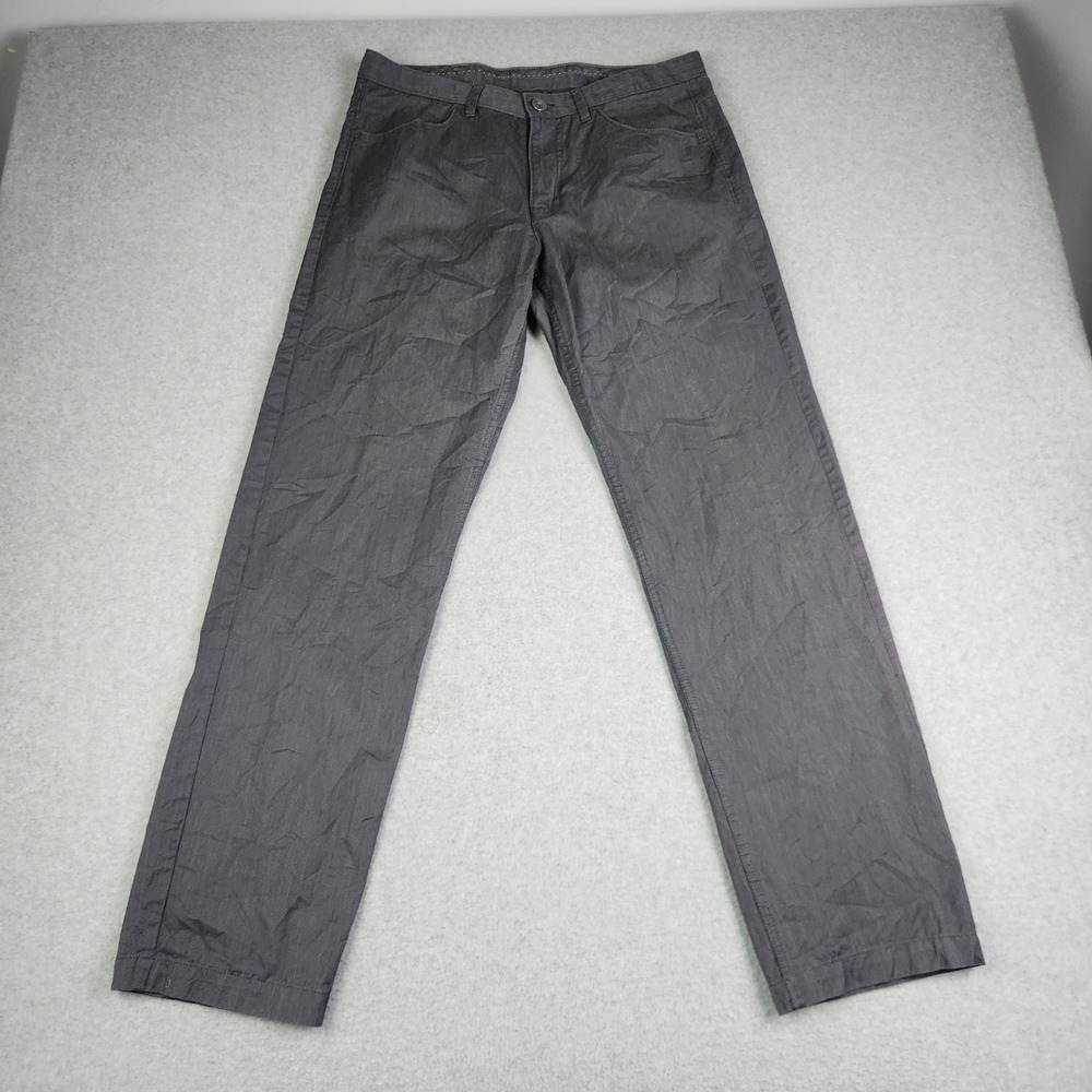 Calvin Klein Pants Mens 33x32 Charcoal Gray Cotton Casual Low Waist Straight Leg